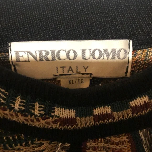 Chunky boho oversized ENRICO UOMO Italy sweater🔥retro - Picture 3 of 9